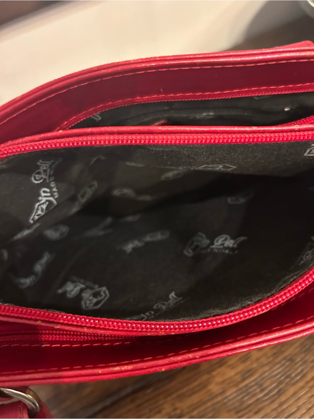 Valentina Italian red leather shoulder bag - Picture 12 of 14